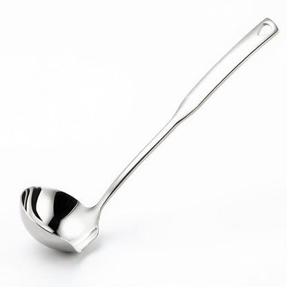 Ladle, 304 Stainless Steel Heavy Duty Soup Ladle with Pour Spout - 11.8 Inch, Dishwasher Safe Cooking & Serving for Soup,Stews,Canning (1 Pack)