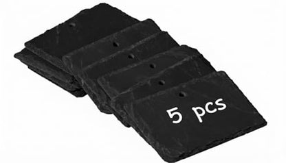 Leaf & Living Stone Plate Label for Plants, 5 PCs Natural Stone Plates, Weatherproof and Rust-Free, for Planters and Gardens (5 Labels) - size: 5 Labels Pack (Stone Plates Only)