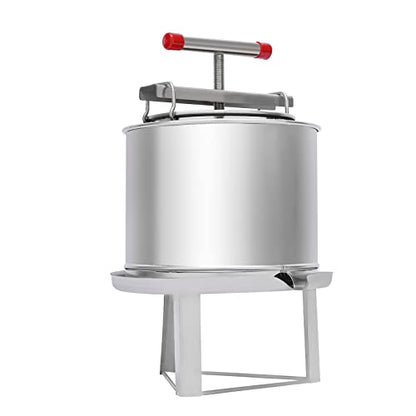 Fruit Wine Press,Stainless Steel Manual Honey Extractor Beekeeping Machine,Heavy-duty Cross-beam Stainless Steel Fruit and Wine Press Maker with T-Handle for Outdoor, Kitchen (12.6L/ 532.6 Oz) - color: 12.6L/ 532.6 Oz