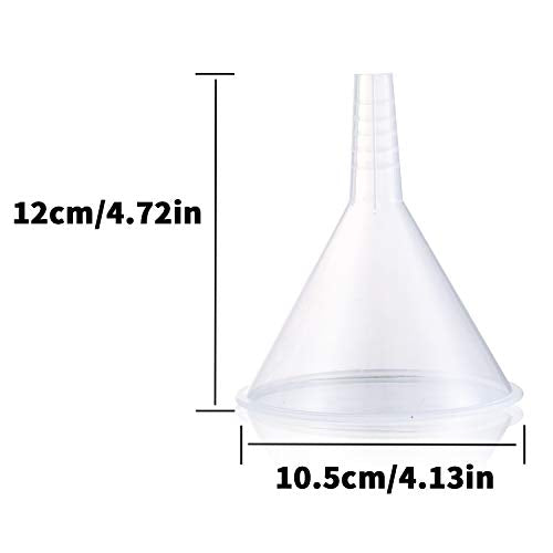 Plastic Funnel Set, 3 Pcs Lab PP Funnels, 100mm x 2, 75mm x 2, 50mm x 2 (Pack of 3)