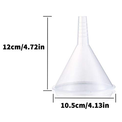 Plastic Funnel Set, 3 Pcs Lab PP Funnels, 100mm x 2, 75mm x 2, 50mm x 2 (Pack of 3)