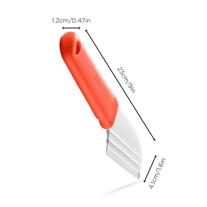 Dreamfarm Knibble Non-Stick Cheese Knife with Built-In Fork - Red | Slices hard and soft cheeses, spreads condiments, with barbed fork for serving and sharing charcuterie, 9" - color: Red