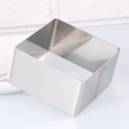 GALPADA Stainless Steel Cake Ring Square Mousse Ring Pastry Cutter Mold for Baking Cake Cookies Bread Cheese and Desserts 3.66 X 3.66 X 1.57 in 1 Pack - size: Size 5