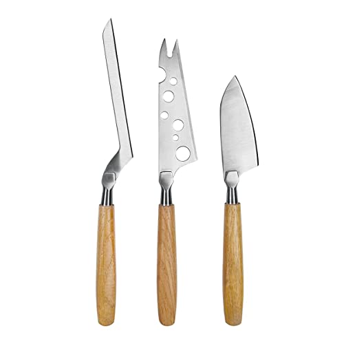 BOSKA 320220 3pc Set with European Oak Wood Handle, Life Collection Cheese Knife, Small - style: 3-Piece Cheese Knife Set