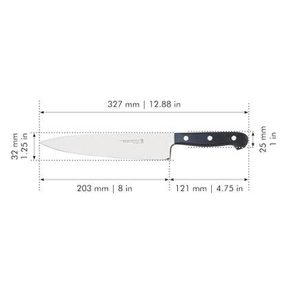 Henckels Classic 8-Inch Chef Knife, Razor-Sharp, German Engineered | Fully Forged Construction Provides Balance with Traditional Triple-Rivet Handles Enables Comfortable Easy Cutting. - style: 8-inch Chef's Knife