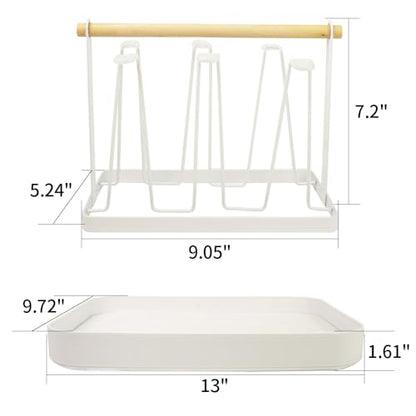 Countertop Drying Rack for Insulated Water Bottles, Glasses, Sports Bottles, Baby Bottles, and More - Drainage Tray for Easy Cleaning and Drying - Practical and Stylish