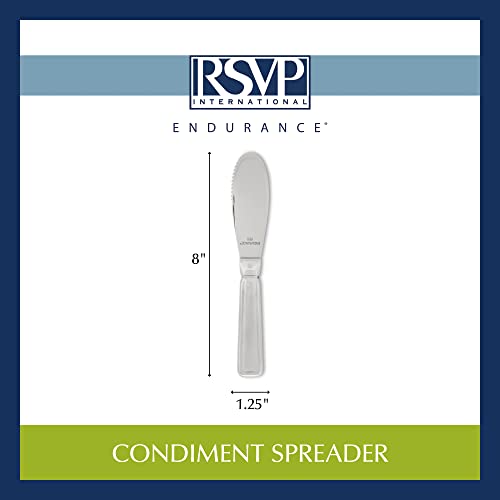 RSVP International Endurance Kitchen Collection Condiment Utensils, Spreader,Silver