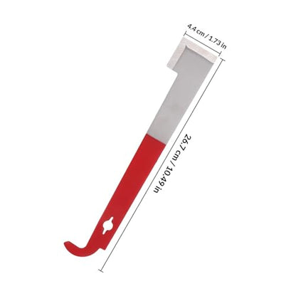 Curved Stainless Metal Bee Scraper and Beehive Frame Lifter Tool, 2.5mm Thick Burgundy J-Shaped Hive Tool for Beekeeping Supplies and Hive Maintenance