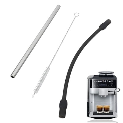 Coffee Machine Replacement Tube Set with 6.8in Cleaning Brush for Frother and 8.6in Automatic Coffee Machine Milk Replacement Hose Compatibility with Siemen Coffee Machine