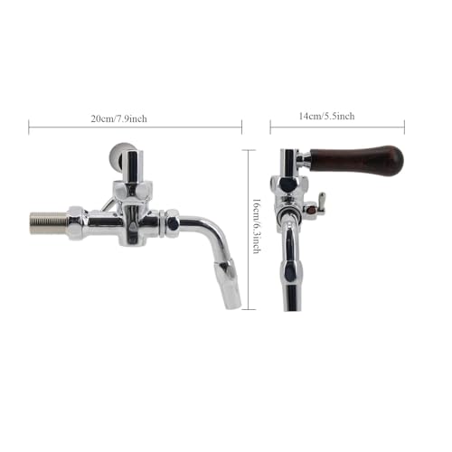 Czech Pilsner Style Side Pull Beer Tap Faucet - G5/8" Flow Control for Homebrew and Craft Beer Kegerators