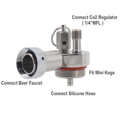 Home Brew Equipment Kegging Tools Mini Keg Beer Spear 2/3.6/4L Kegs Include 30cm Silicone Hose, NO Faucet No CO2 Regulator (with Faucet)
