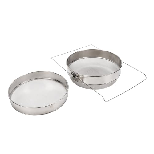 Stainless Steel Honey Strainer, Double Layer Sieve Honey Filter for Beekeeping, Telescopic Bucket Strainer with Fine Mesh