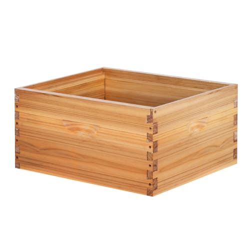 8 Frame Deep Brood Beehive Board Unassembled Bee Box Wax Coated Bee Hives Body Comes with Pack of Screws(No Frames or Foundations) - size: 8 Frame Deep