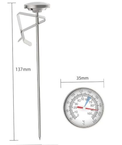 Candy Thermometer Oil Thermometer for Frying with Clip Stainless Steel Deep Fry Thermometers for Sugar Milk Coffee Tea and BBQ Food Temperature Gauge Kitchen Cooking Tool (S) - size: S
