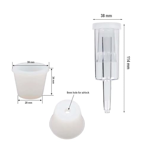 Brewing Equipment Plastic 3-Piece Airlock and Silicone Carboy Bung for Wine Making and Beer Making (Pack of 2) Brewing Equipment