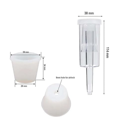 Brewing Equipment Plastic 3-Piece Airlock and Silicone Carboy Bung for Wine Making and Beer Making (Pack of 2) Brewing Equipment