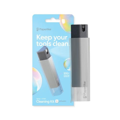 Paperlike® All-in-One Cleaning Kit - Refillable Microfiber Spray Bottle & Cleaning Solution + 5 Refill Tablets - Safe for iPad & Electronic Displays