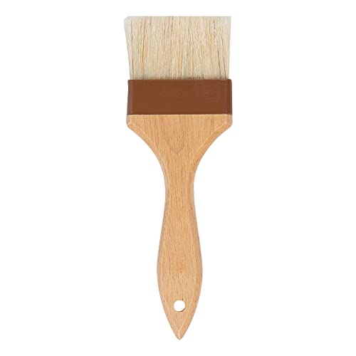 Restaurantware Pastry Tek 3 Inch Wide Buttering Brush 1 Boar Bristle Pastry Brush - Hardwood Handle Built-In Hanging Hole Wood Basting Brush Sturdy Ferrule For Glazing And Basting - size: 9 1/2"