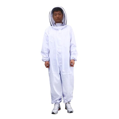 Totority Full Body Keeping Suit Beekeeping Suit with Veil Keeping Full Body Suit Professional Beekeeper Suit White