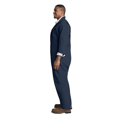 Red Kap Men's Twill Action Back Coverall With Chest Pockets - Mechanic Coveralls With Oversized Fit, Concealed Zippers - color: Navy, size: 44 Tall