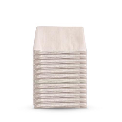 Dark White Premium Reusable Cheesecloth 100% Organic Cotton for Straining, Cooking, Nut Milk, Durable, Chemical-Free, Multi-Purpose Fabric for Crafts, and Household Needs (12 Pieces - Grade 100) - size: 12 Pieces - Grade 100