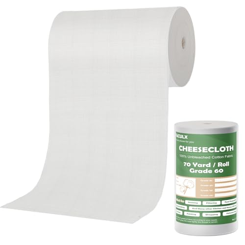 1 Roll Cheese Cloths for Straining, 70 Yard Reusable Cheese Cloths for Cooking, 100% Cotton Fabric Table for RUNNER for Cooking, Wedding Decor, Straining (Grade 60) - size: Grade 60