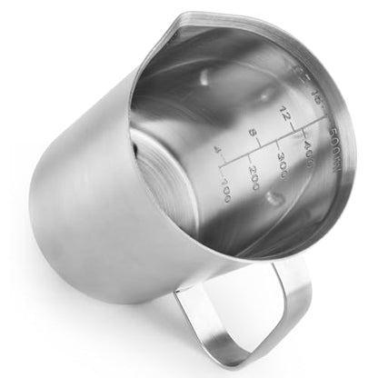 CURTA 18/8 Stainless Steel Measuring Cup with Handle and Pour Lip 16 OZ (2 Cup, 500 ML) - color: Flat Handle, size: 16 OZ (2 Cup, 500 ML)