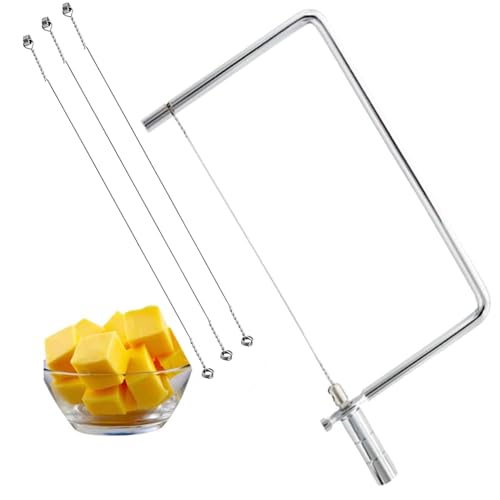 Block Cheese Cutter Kit Accessories Replacement Kitchen Knife Wire Cheese Slicers Set Metal Component Marble Stainless Steel Cheese Cutting Boards Wire Kits,Cheese Slicer Wires Kit 4pcs set,6in