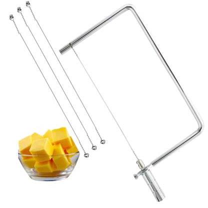 Block Cheese Cutter Kit Accessories Replacement Kitchen Knife Wire Cheese Slicers Set Metal Component Marble Stainless Steel Cheese Cutting Boards Wire Kits,Cheese Slicer Wires Kit 4pcs set,6in