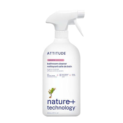 ATTITUDE Bathroom Cleaner Spray, EWG Verified, Plant-Based & Vegan, Safe for Bathroom Surfaces, Tiles, Tubs, Shower Walls, and Grout, Unscented, 27.1 Fl Oz - size: 27.1 Fl Oz (Pack of 1)