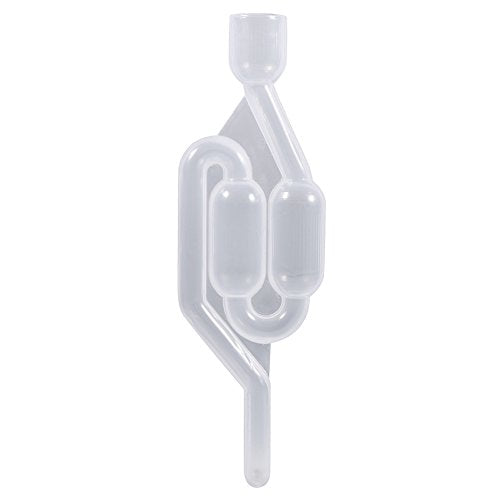S Shape Twin Bubble Airlock, Transparent One Way Exhaust Valve for Automatic Fermentation in Wine Beer Making PPC Material 6.7 Inch