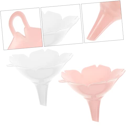 4pcs Plastic Funnel Set Creative Cherry Blossom Flower Shape Liquid Separator Smooth Oil Transfer Funnel for Kitchen Powder Dry Goods Multi-Purpose White