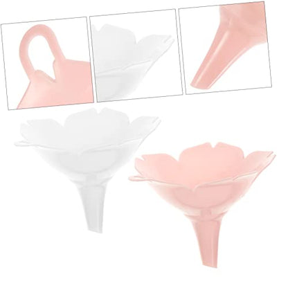 4pcs Plastic Funnel Set Creative Cherry Blossom Flower Shape Liquid Separator Smooth Oil Transfer Funnel for Kitchen Powder Dry Goods Multi-Purpose White