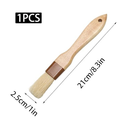 1 Inch Pastry Brushes for Baking, Natural Bristle Basting Brush, Kitchen Oil Brushes for Cooking, BBQ Sauce, Butter(1 Inch)