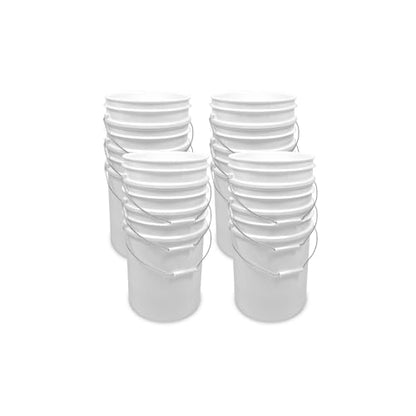 ePackageSupply 5 Gallon Bucket - Food Grade Bucket, Metal Handle Grip, BPA-Free, Heavy-Duty 90 Mil HDPE Plastic Pail, Stackable Utility Container, Made in USA, Lid Not Included, White, 12 Packs - color: White, size: 12 Packs