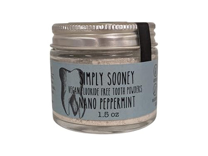 Simply Sooney Remineralizing Vegan Mineral Tooth Powder I Peppermint Nano-Hydroxyapatite Formula I Natural Ingredients I Stronger Teeth 1.5oz Glass Jar (1.5 oz Glass jar)