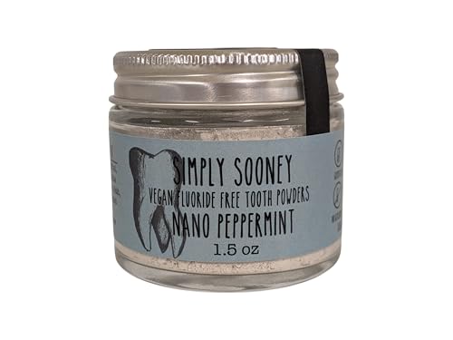Simply Sooney Remineralizing Vegan Mineral Tooth Powder I Peppermint Nano-Hydroxyapatite Formula I Natural Ingredients I Stronger Teeth 1.5oz Glass Jar (1.5 oz Glass jar)