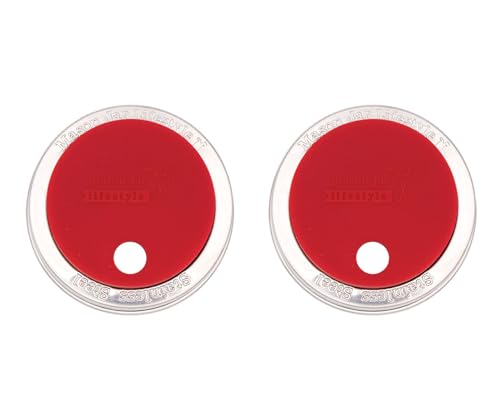 2 Pack, Cherry Red, Regular Mouth Silicone Straw Hole Tumbler and Fermentation Lids with Stainless Steel Bands by Mason Jar Lifestyle - color: Cherry Red, size: Regular Mouth