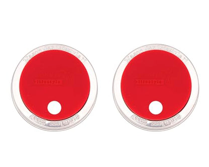 2 Pack, Cherry Red, Regular Mouth Silicone Straw Hole Tumbler and Fermentation Lids with Stainless Steel Bands by Mason Jar Lifestyle - color: Cherry Red, size: Regular Mouth