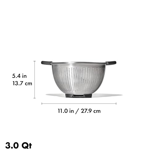 OXO Good Grips Stainless Steel 3 qt./ 2.8L Colander - size: 3 Qt