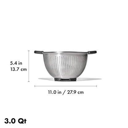 OXO Good Grips Stainless Steel 3 qt./ 2.8L Colander - size: 3 Qt