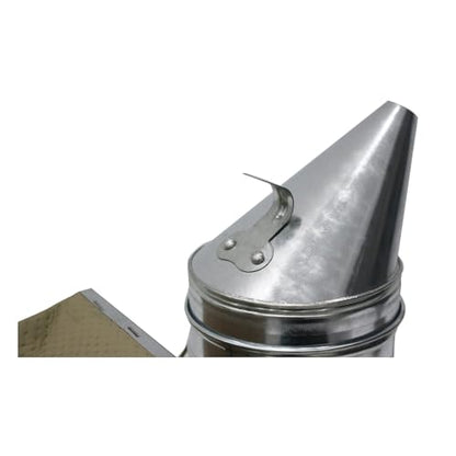 New Galvanised Bee Hive Smoker Stainless Steel/Heat Shield Beekeeping Equipment,Bee Smoker Stainless Steel Beehive Smoker with Heat Shield
