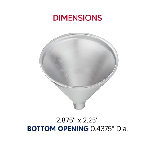 HIC Kitchen Wide-Mouth Aluminum Funnel for Liquids and Dry Goods, 2-Ounce - style: Funnel, 2 Oz.