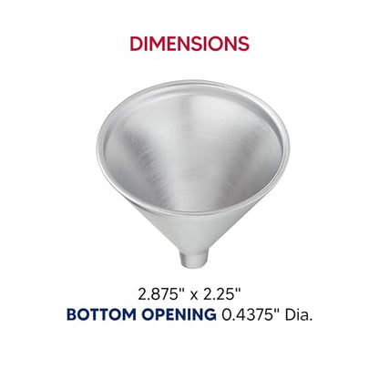 HIC Kitchen Wide-Mouth Aluminum Funnel for Liquids and Dry Goods, 2-Ounce - style: Funnel, 2 Oz.
