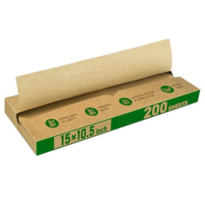 EcoDispose Precut POP UP Deli Paper Sheet Pack of 200, Interfolded Heavy Paper for Food Wrap and Serving (15" x 10-1/2", Kraft） - color: Kraft, size: 15“x10.5”inch