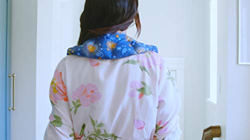 Nature's Approach Herbal Neck Wrap Microwavable Shoulder Wrap Cotton Organic Heating Pad - Cold Therapy Pain Relief for Muscle Tension Stress Reduction (Shoulder Wrap Celestial Indigo)