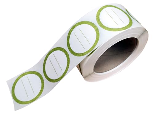 Water Soluble Labels for Food Containers – Dissolvable Kitchen Labels – No Sticky Residue – 2" Diameter, Two-Line Writable Surface, 200 Labels Per Roll (Green) - color: Green