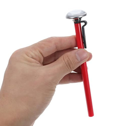 Milk Frothing Thermometer Probe Food Temperature Gauge Stainless Steel Cooking Baking Thermometer for Coffee BBQ Frying with Red Handle