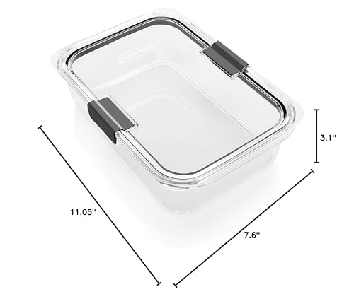 Rubbermaid Brilliance Food Storage Container, Large, 9.6 Cup | Clear | Pack of 2 - size: 9.6 Cup