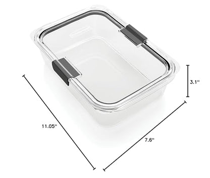 Rubbermaid Brilliance Food Storage Container, Large, 9.6 Cup | Clear | Pack of 2 - size: 9.6 Cup